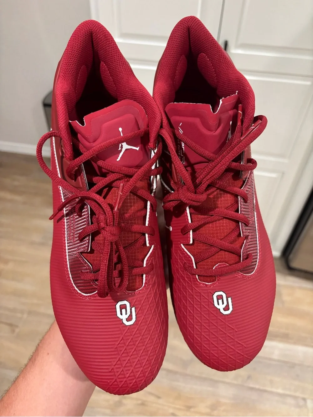 Jordan Oklahoma Sooners Vapor Edge Elite 2 Cleats Size 13 & 14 NEW! | FJ5684-600